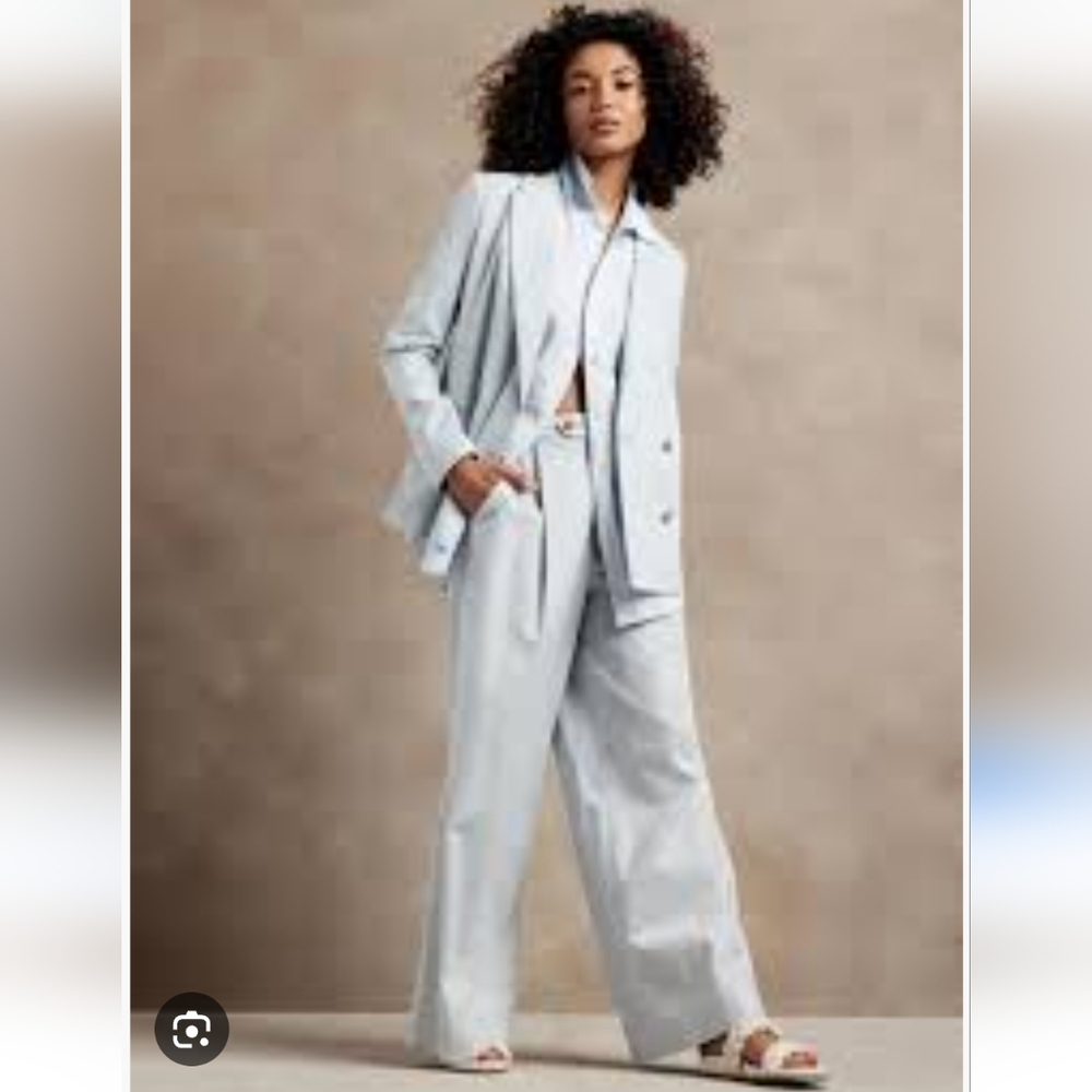 Banana Republic Linen-Cotton Wide-Leg Pant in Dream